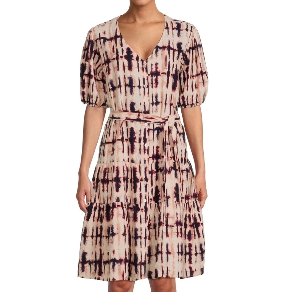 Time And Tru Tie Dye Mini Button Down Dress